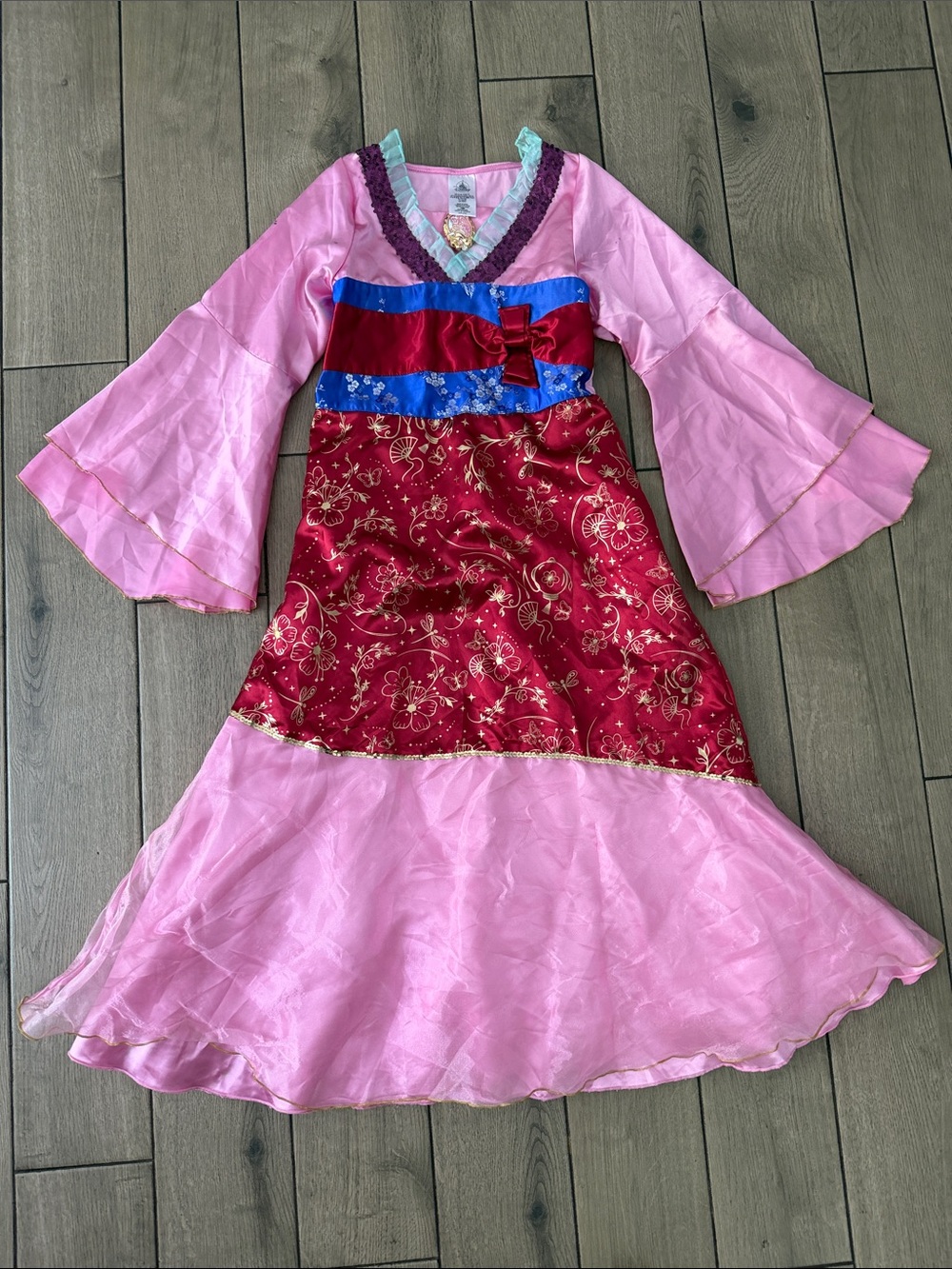 Disney Pink, Red and Blue Floral Princess Costume Dress